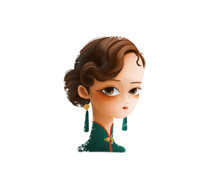 復(fù)古女生頭像