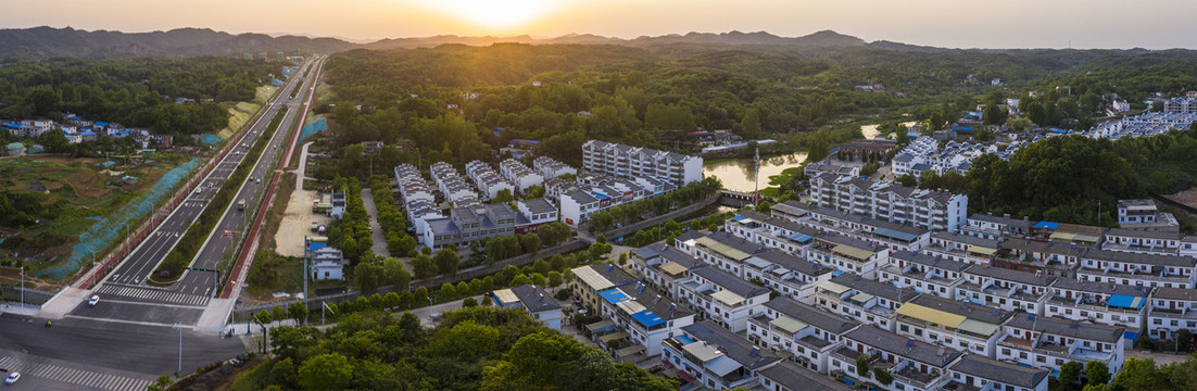 鸟瞰信阳市松树坦农民新村风景