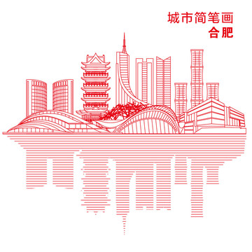 合肥城市简笔画