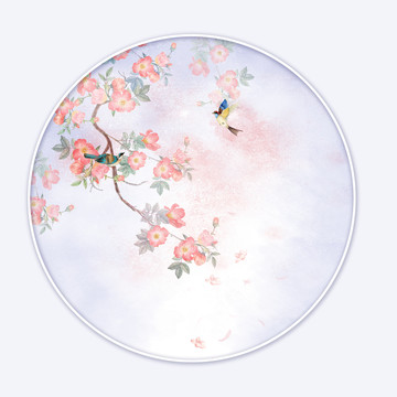 古風(fēng)花鳥插畫