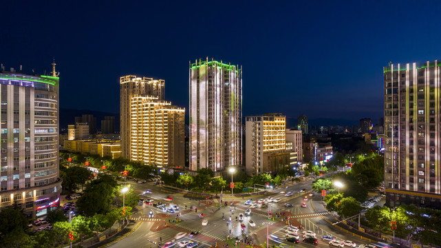 山西运城毕加索小区夜景