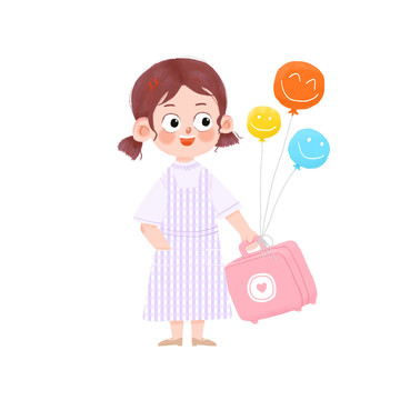 兒童節(jié)快樂小女孩
