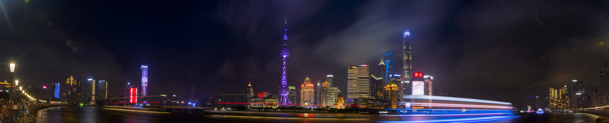 上海天际线夜景全景图