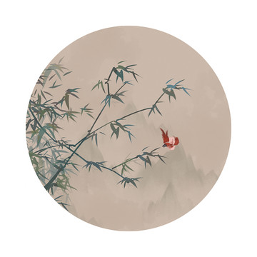 墨竹裝飾畫