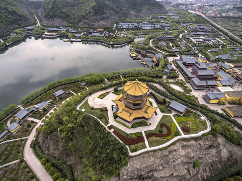 浙江東陽橫店新圓明園航拍