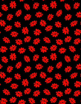 簡約花印花圖