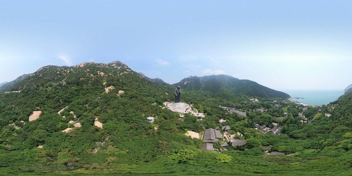 青岛崂山风景区720全景航拍