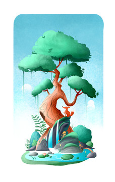 夏季植物小場(chǎng)景