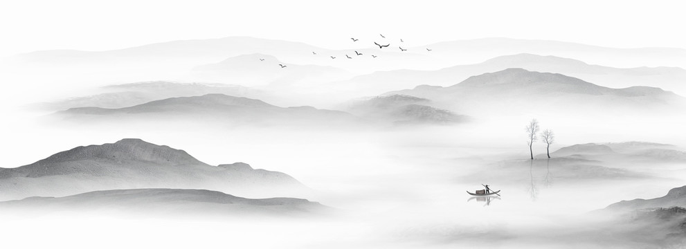 新中式水墨山水畫(huà)