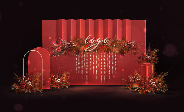 紅色婚禮效果圖