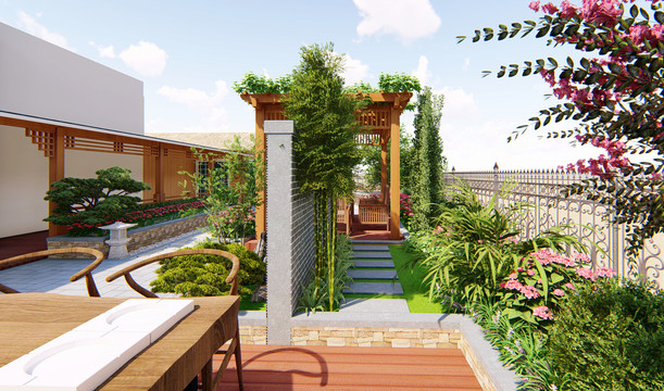 花園3D簡約園林設計圖