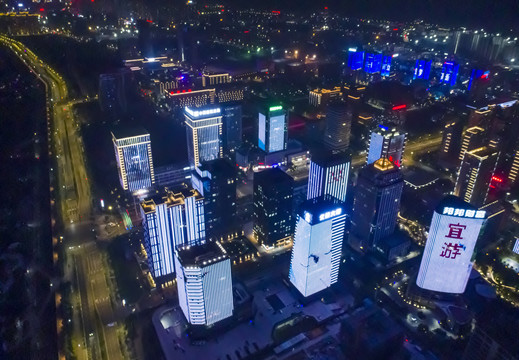 福州闽侯高新区夜景航拍