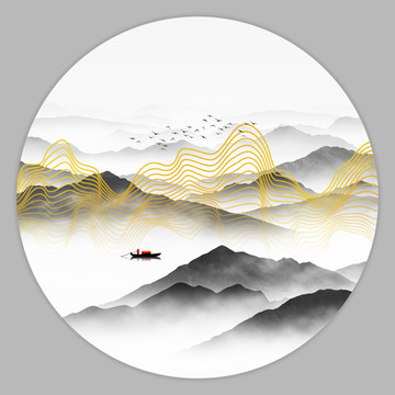 線條山水畫