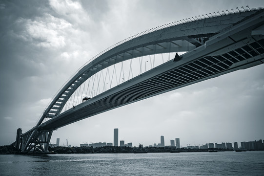 上海卢浦大桥仰拍