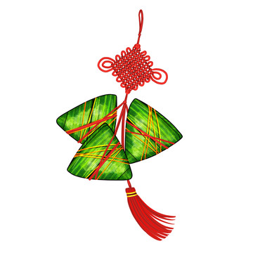 手繪卡通端午中國(guó)結(jié)粽子原創(chuàng)插畫