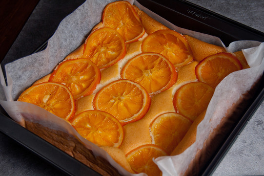 柑橘蛋糕特写