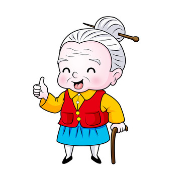 慈祥婆婆卡通設計