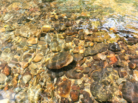 清澈见底水纹流水