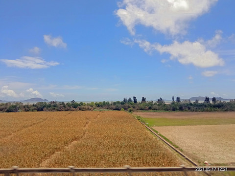 潮汕高铁路沿途大海风景光