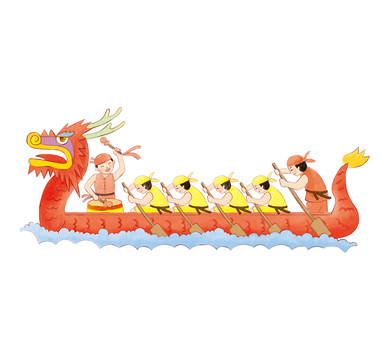 端午節(jié)賽龍舟插畫