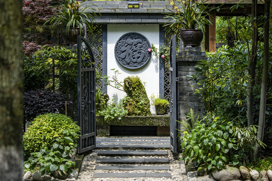 中式别墅入户花园