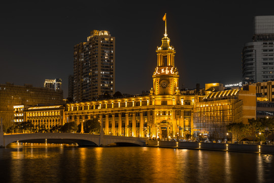 上海邮政博物馆景观照明黑金夜景