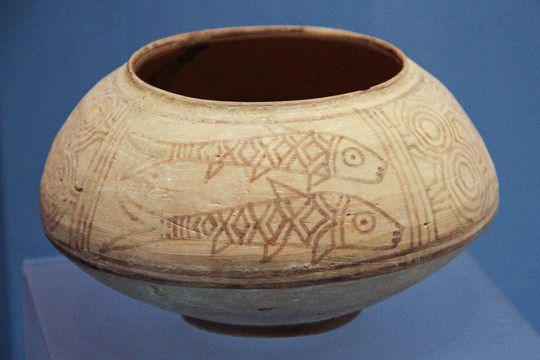 哈拉帕文化双鱼纹罐
