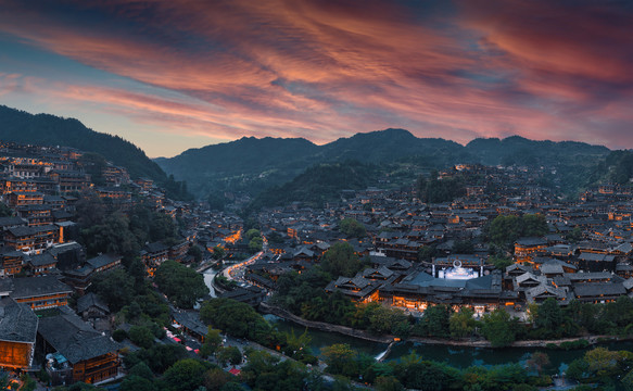 贵州西江千户苗寨夜景