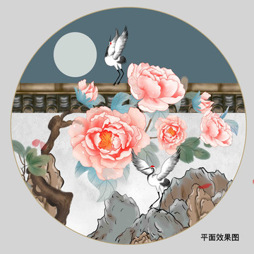 古風(fēng)牡丹花插畫