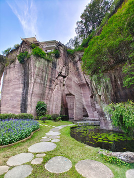 莲花山山崖