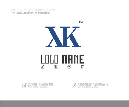 XK字母logo设计