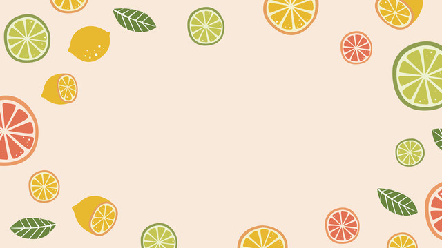 卡通夏日水果柠檬边框