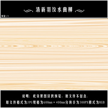 清新羽紋水曲柳