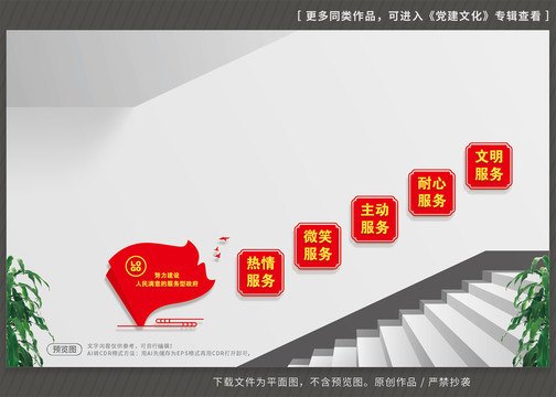 便民服務(wù)中心樓梯展板