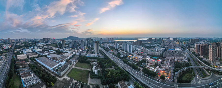 合肥西二环长江西路桥航拍全景