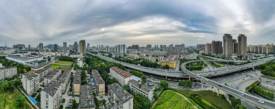 合肥西二环长江西路桥航拍全景