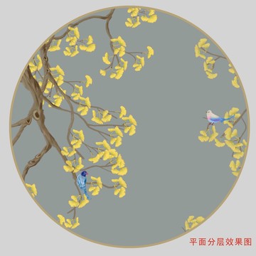 圓形銀杏葉