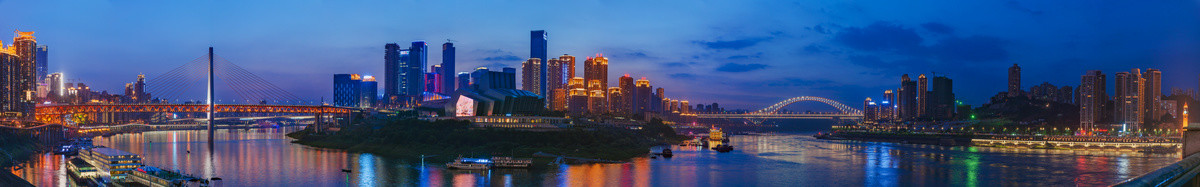 朝天门两江夜景全景