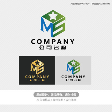 MS字母LOGO设计SM标志