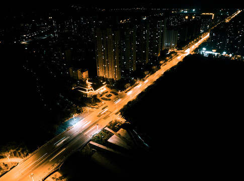 城市航拍夜景