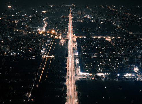 城市航拍夜景