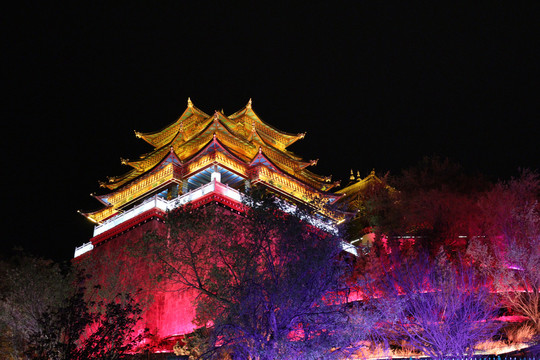 香格里拉龟山公园夜景