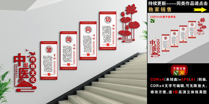 中醫(yī)樓道文化墻
