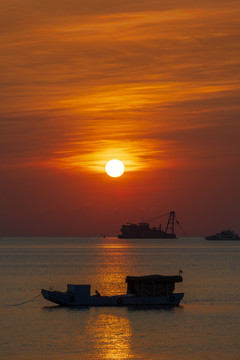 海景日落竖拍