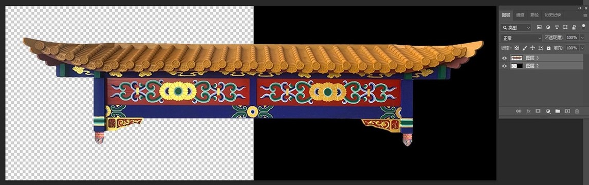 屋檐門頭清晰大圖PSD透明圖層