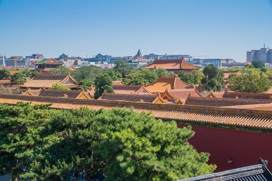 俯瞰北京故宫古建筑群全貌