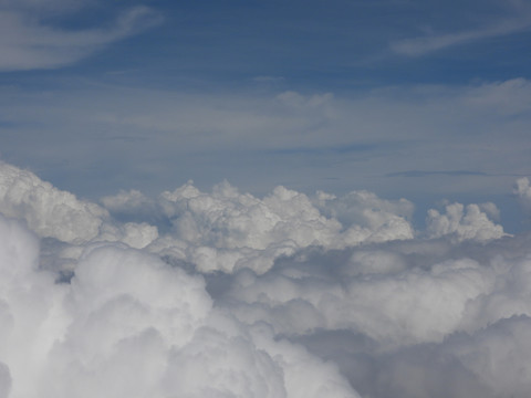 飞机上拍蓝天白云