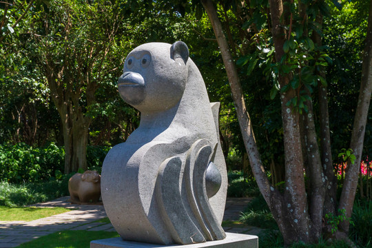 青秀山十二生肖文化园猴首石雕