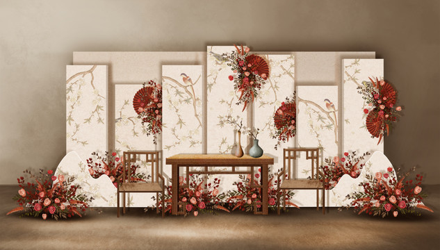 簡(jiǎn)約新中式婚禮效果圖