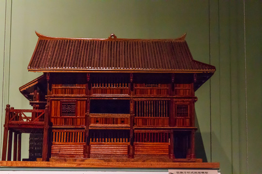 民族博物馆壮族干栏式民居模型